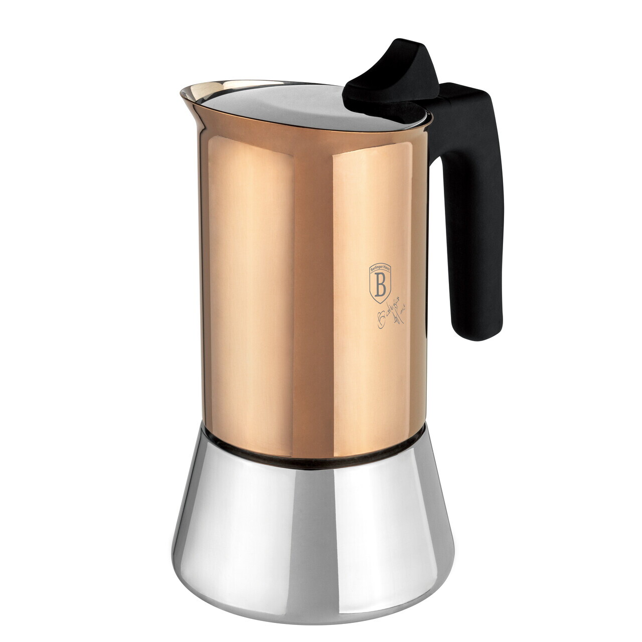 Aparat de cafea Berlinger Haus, Rose Gold, 6 cesti, 300 ml, inox 18/10, roz - imagine 4